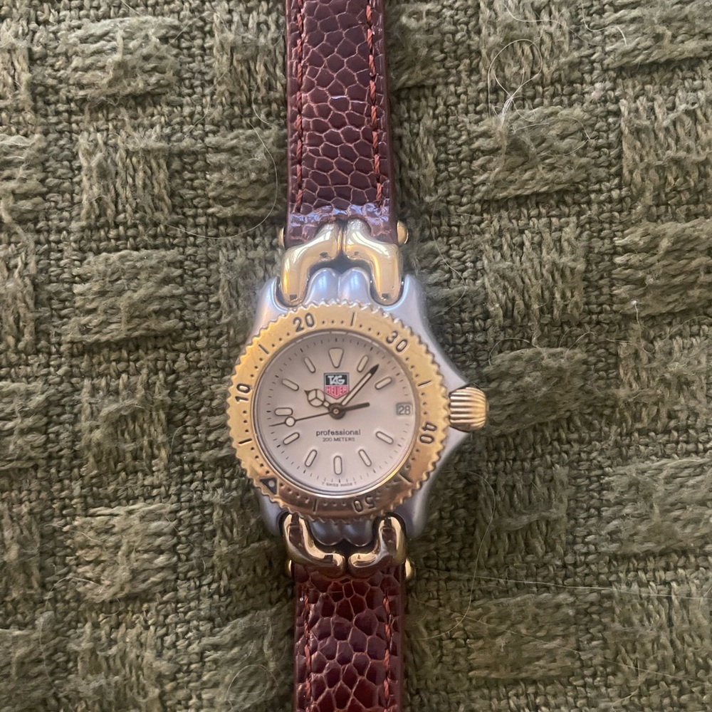 Tag Heuer Professional Watch with Brown Leather Strap
